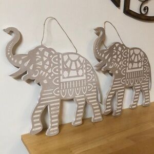 Double Elephant Wall Plaques